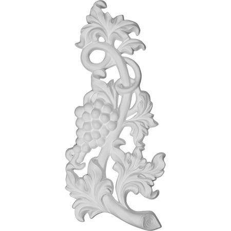 Ekena Millwork 5 1/2"W x 8 5/8"H x 1"P Small Grape and Leaf Onlay ONL05X08X01GR